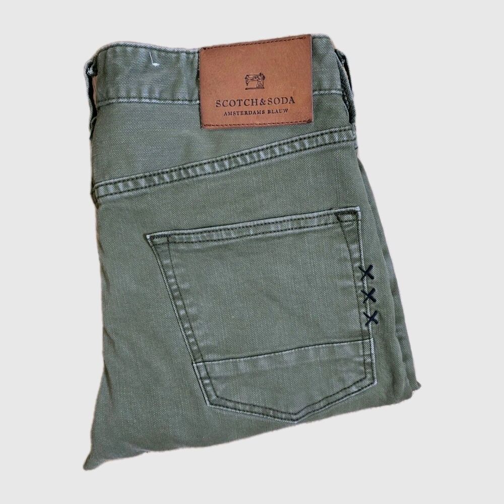 Scotch & Soda Men's Ralston Jeans Button Fly Green Size 28W 32L